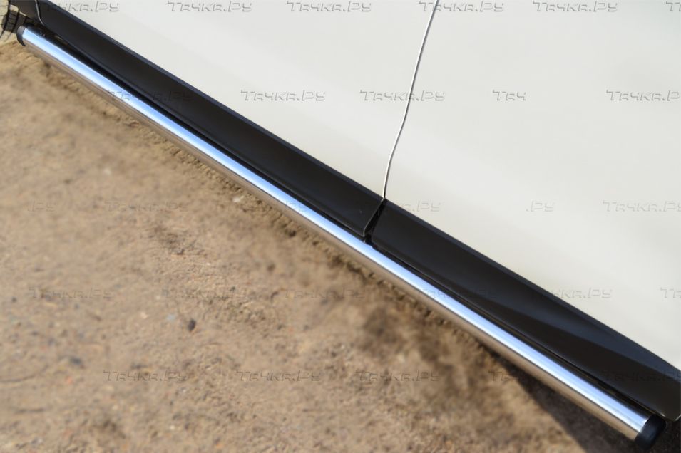 Защита порогов RusStal труба d63 (варинат 2) для Subaru Forester IV 2013-2026. Артикул SUFT-0015992