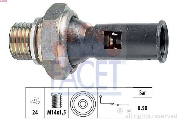 Датчик давления масла Facet Made in Italy - OE Equivalent для Volvo XC70 II 2007-2016. Артикул 7.0056