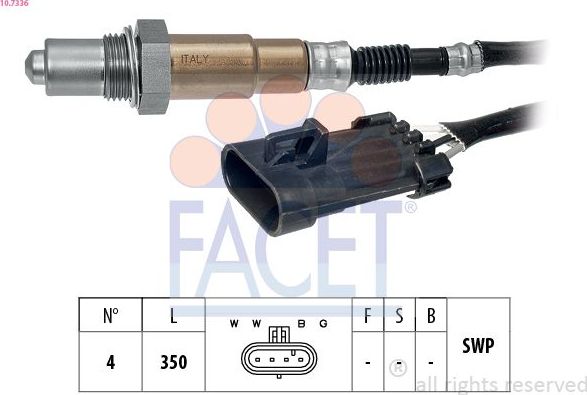 Лямбда-зонд (кислородный датчик) Facet Made in Italy - OE Equivalent для Opel Zafira A 1999-2005. Артикул 10.7336