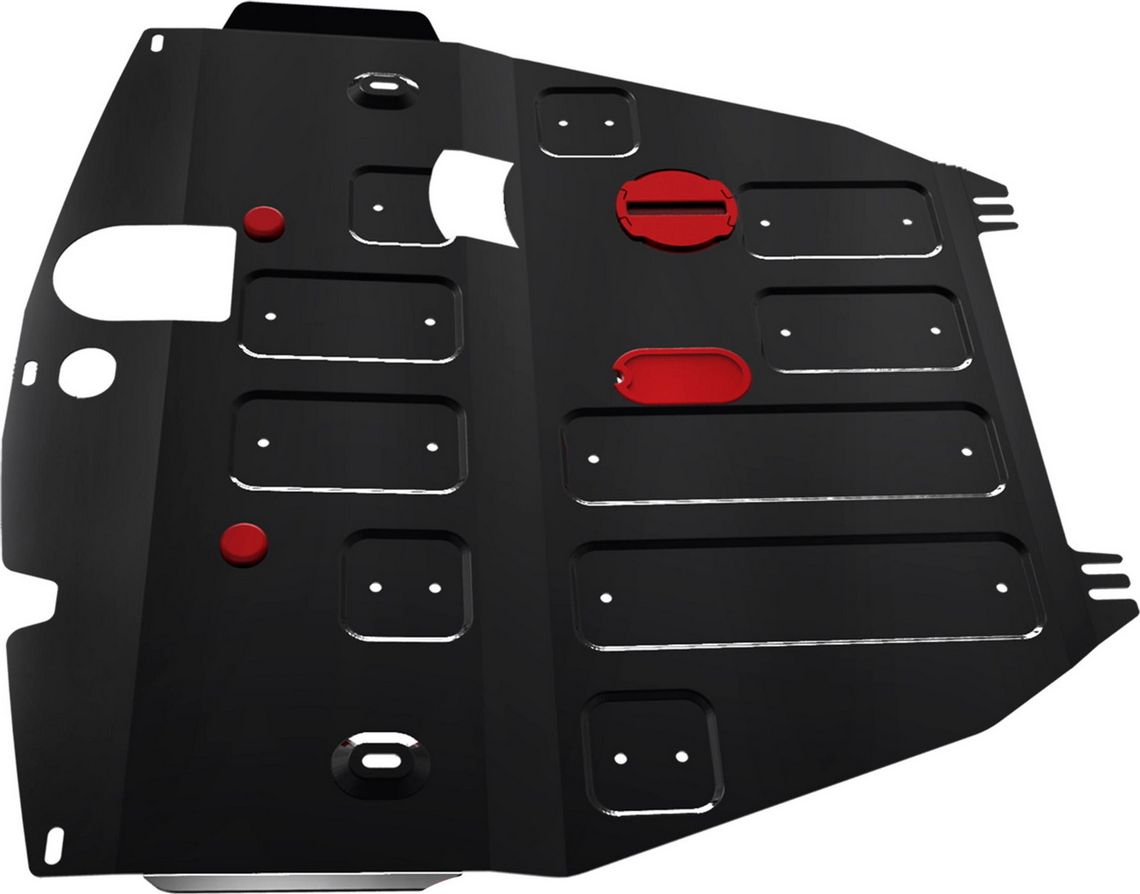 Защита АвтоБРОНЯ для картера и КПП (увеличенная) Opel Antara I рестайлинг (со штатной поперечной балкой) 2011-2017. Артикул 111.04208.1