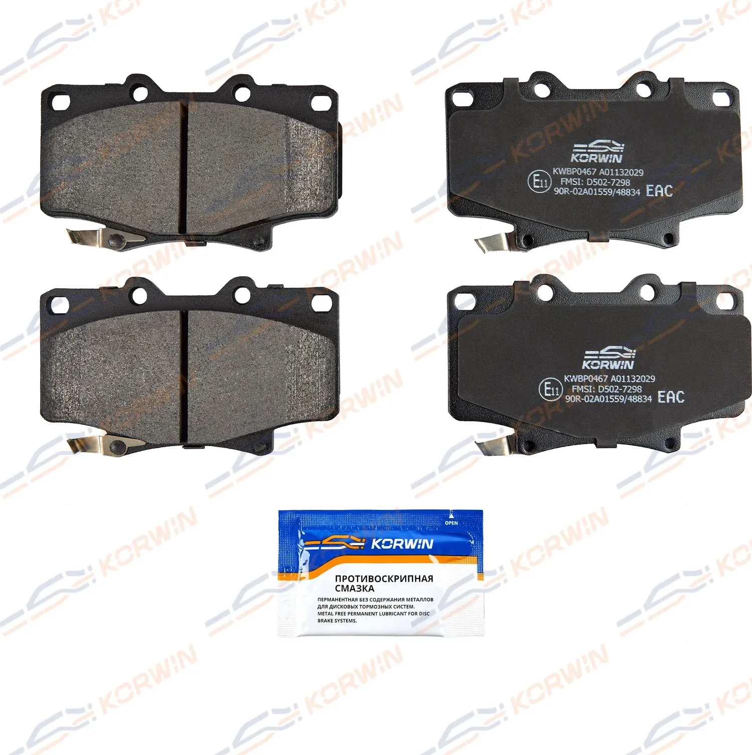 Колодки тормозные перед. Toyota Land Cruiser 80 (90-98)/Alphard (H1_/H2_) 03 (Korwin) Korwin. Артикул KWBP0467