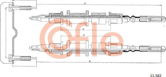 Трос ручника (тросик ручного тормоза) Cofle задний для Opel Omega A 1986-1994. Артикул 11.582
