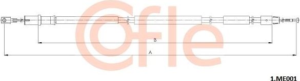 Трос ручника (тросик ручного тормоза) Cofle. Артикул 92.1.ME001