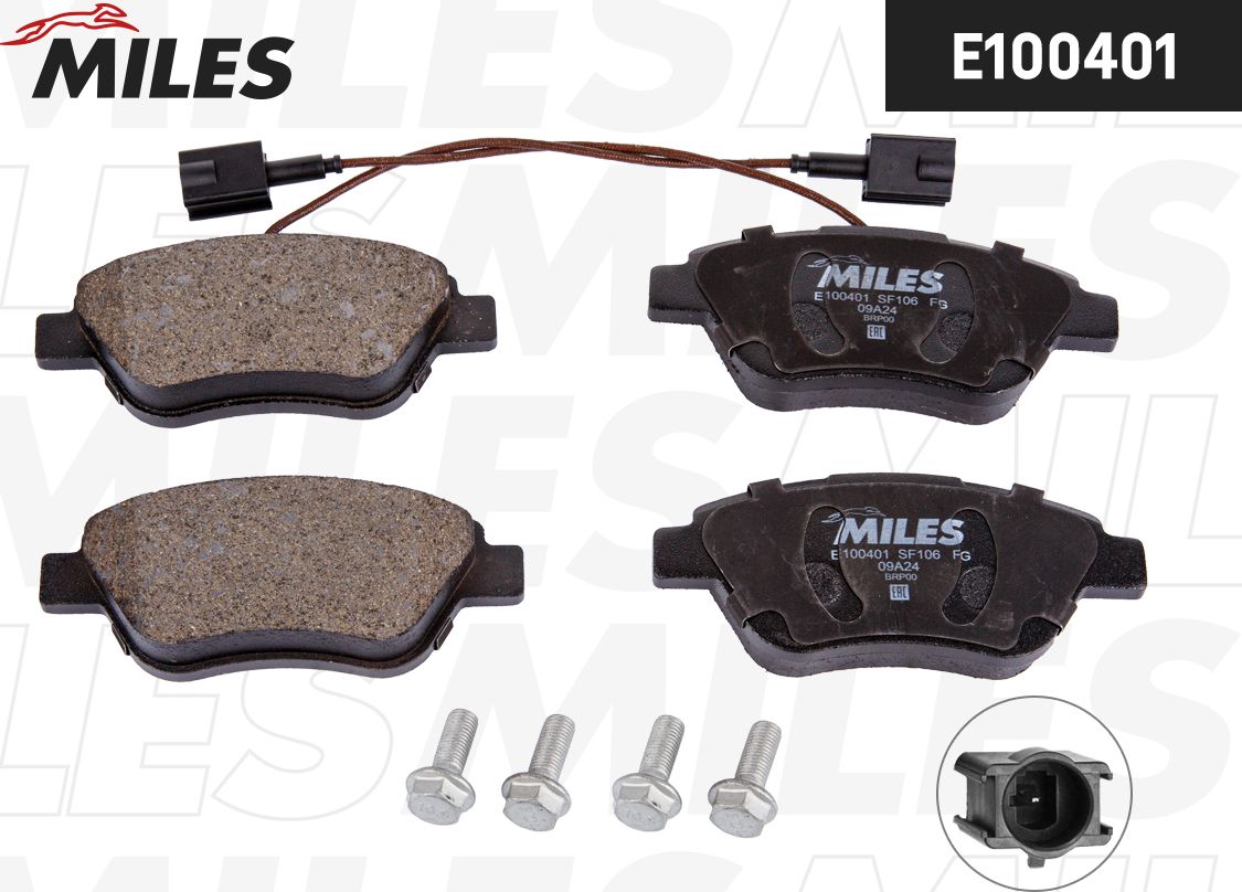 Тормозные колодки Miles (Semi-Metallic). Артикул E100401