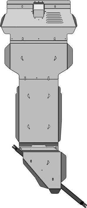 Защита алюминиевая АВС-Дизайн для картера, КПП и РК Toyota Land Cruiser Prado 250 (дизель) 2024-2026. Артикул 24.45ABC