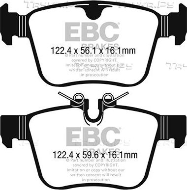 Тормозные колодки EBC Brakes задние для Land Rover Range Rover Evoque II 2015-2026. Артикул DP42246R