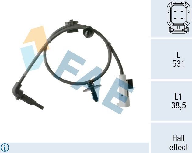 Датчик ABS FAE задний левый для Chevrolet Tracker III (Trax) 2012-2026. Артикул 78551
