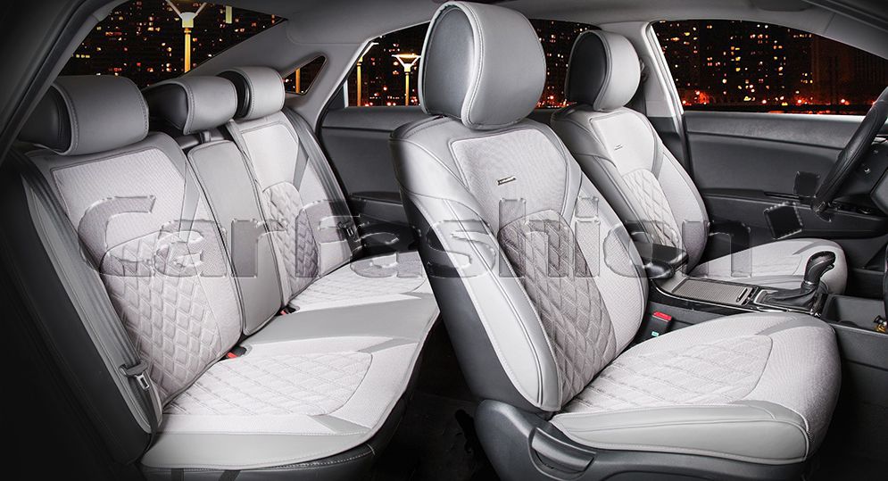 Накидки универсальные CarFashion Sting Plus для авто, цвет Серый/Серый. Артикул 22362