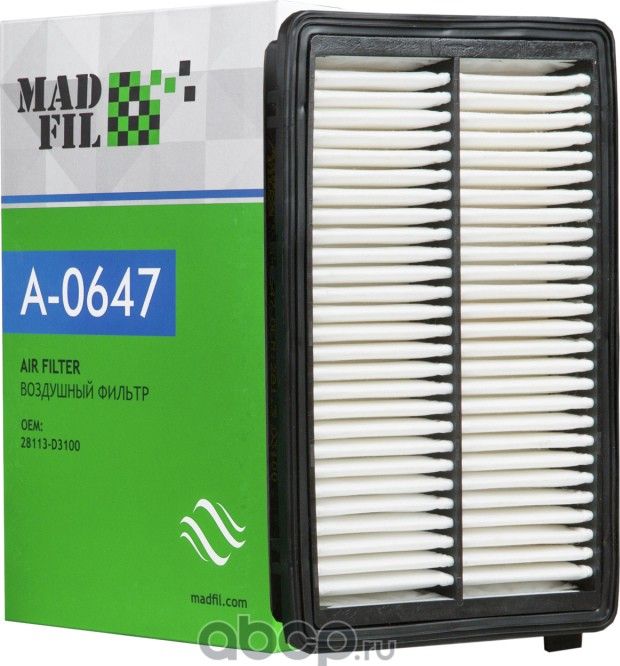 0647 Фильтр воздушный 281133100 (Madfil). Артикул A0647