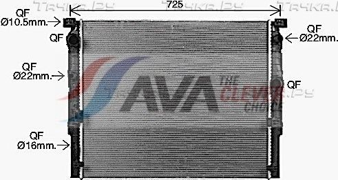 Радиатор охлаждения двигателя AVA. Артикул BW2620