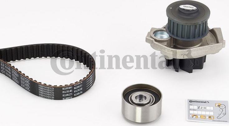 Помпа (водяной насос) с комплектом ремня ГРМ ContiTech. Артикул CT1115WP1