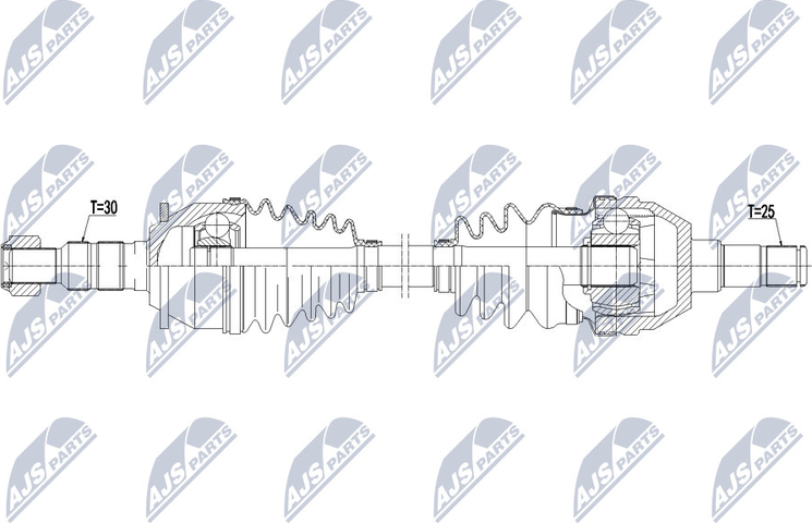Полуось (привод в сборе, приводной вал) NTY. Артикул NPW-PL-075