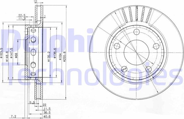 Тормозной диск Delphi. Артикул BG3785
