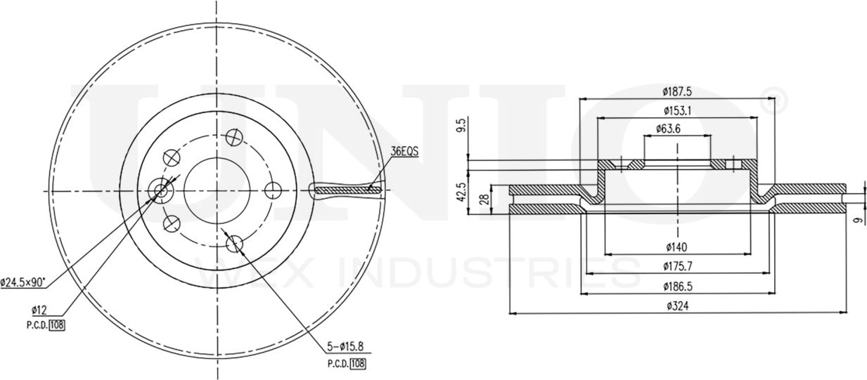 Диск тормозной (Unio). Артикул BRD-20551