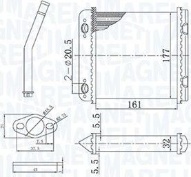 Радиатор отопителя (печки) Magneti Marelli. Артикул 350218408000