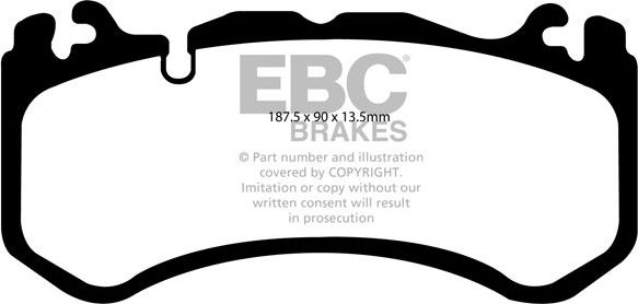 Тормозные колодки EBC Brakes передние для Mercedes-Benz GLS I (X166) 2015-2019. Артикул DP51939NDX