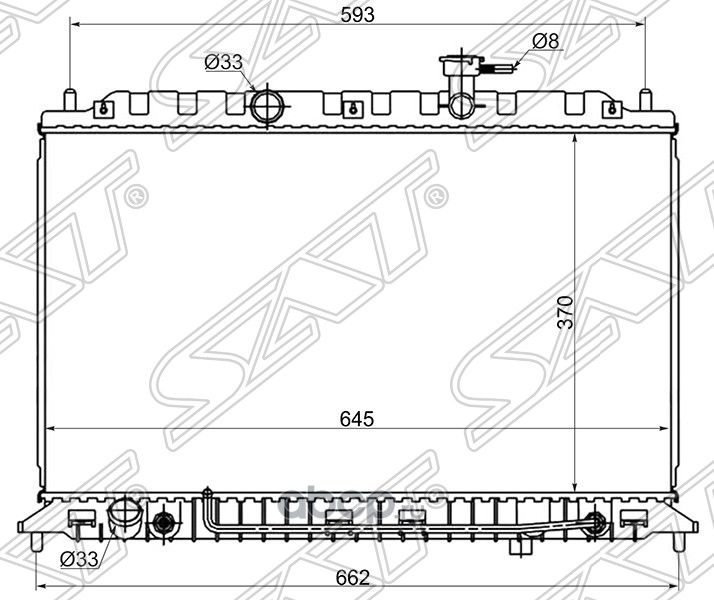 Радиатор KIA RIO II 1.41.6  2005- (SAT). Артикул KI000405