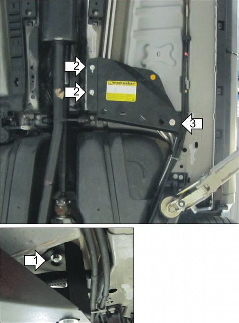 Защита Мотодор для трубок кондиционирования у бензобака Ford Explorer V 2010-2019. Артикул 00751