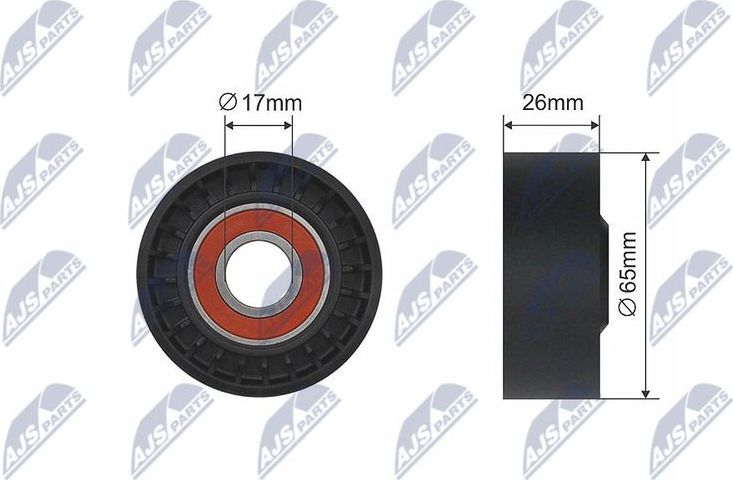 Натяжной ролик (натяжитель) приводного поликлинового ремня NTY. Артикул RNK-RE-001