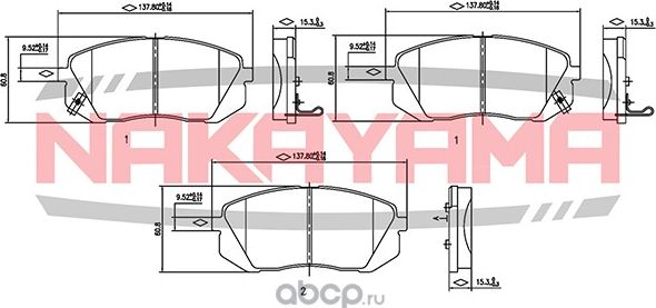 Колодки тормозные (Nakayama). Артикул HP8362NY