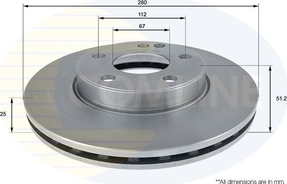 Тормозной диск Comline COATED. Артикул ADC1671V