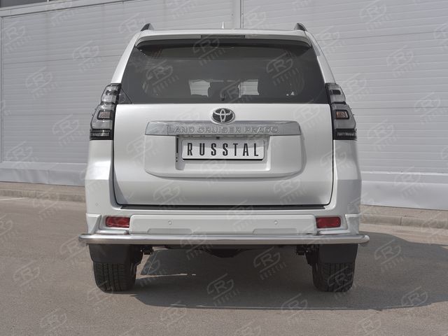 Защита RusStal заднего бампера d63 секции для Toyota Land Cruiser Prado 150 Style 2019-2020. Артикул LCPZ-003302
