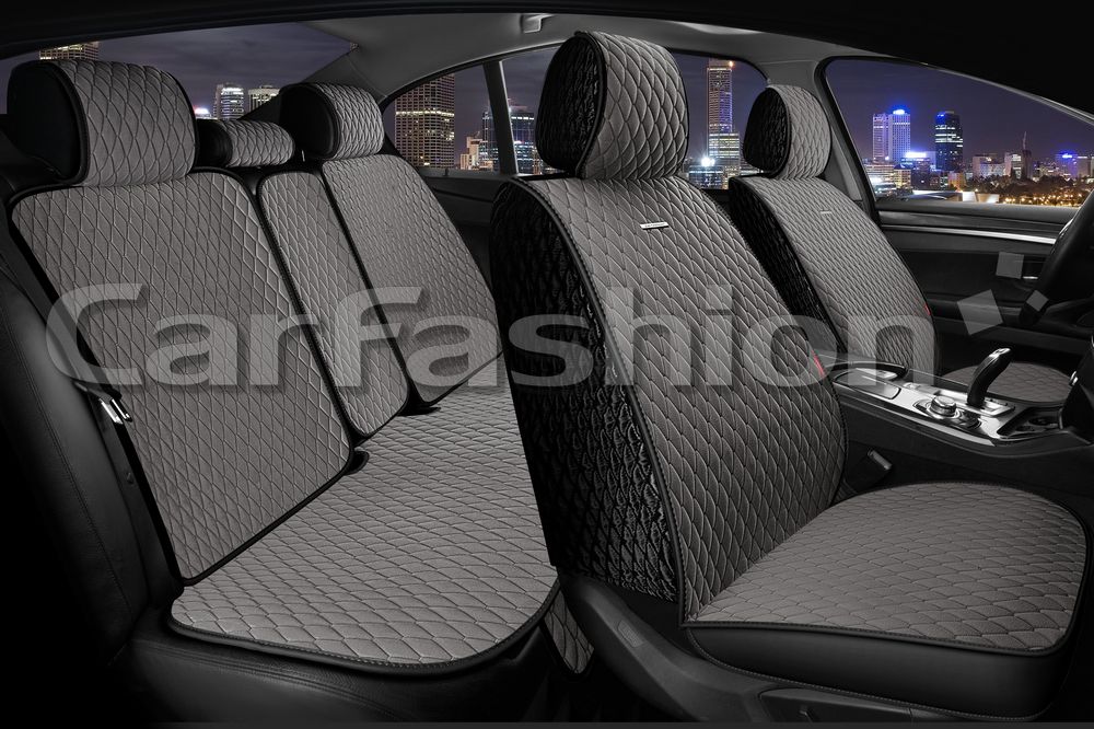 Накидки универсальные CarFashion Rubin Plus для авто, цвет Серый/Черный/Серый. Артикул 22700
