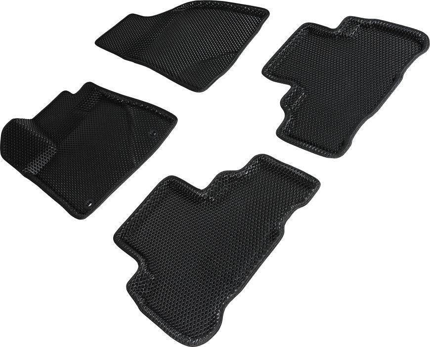 Коврики Seintex 3D EVA ромб для салона Toyota Highlander III 2013-2019 ЧЕРНЫЕ. Артикул 95352