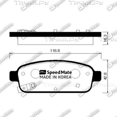 Тормозные колодки SpeedMate задние для Opel Cascada 2013-2019. Артикул SM-BPG022