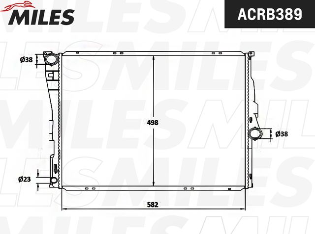Радиатор охлаждения двигателя Miles для BMW X3 I (E83) 2003-2011. Артикул ACRB389