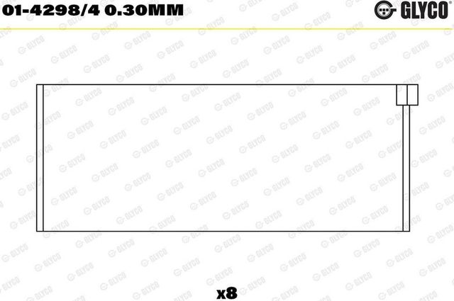Вкладыши шатунные Glyco для Peugeot 405 1992-1996. Артикул 01-4298/4 0.30mm