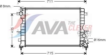 Радиатор охлаждения двигателя AVA. Артикул AU2165