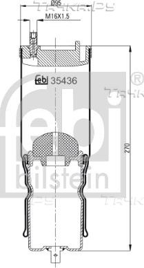 Пневмоподушка кабины Febi Bilstein. Артикул 35436