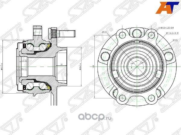 Ступичный узел FR NISSAN TEANA PJ32VQ35MURANO P (SAT). Артикул ST40202JP11A
