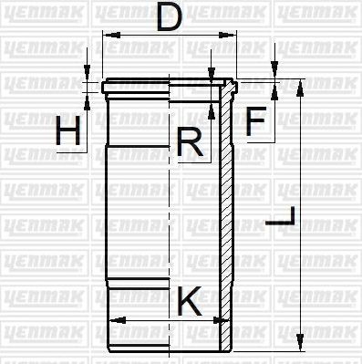 Гильза цилиндра Yenmak (Серый чугун) для Volvo  F7 1978-1985. Артикул 51-06058-000