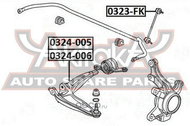 Поперечный рычаг передней подвески Asva. Артикул 0324-005
