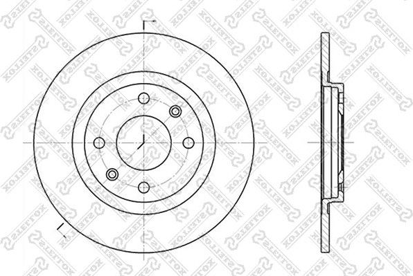 Тормозной диск Stellox передний для Citroen BX 1982-1993. Артикул 6020-9914-SX