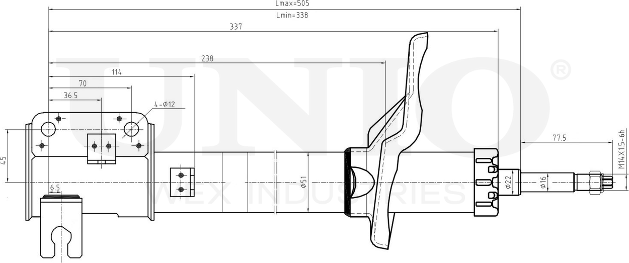 Амортизатор подвески (Unio). Артикул SAB-10223