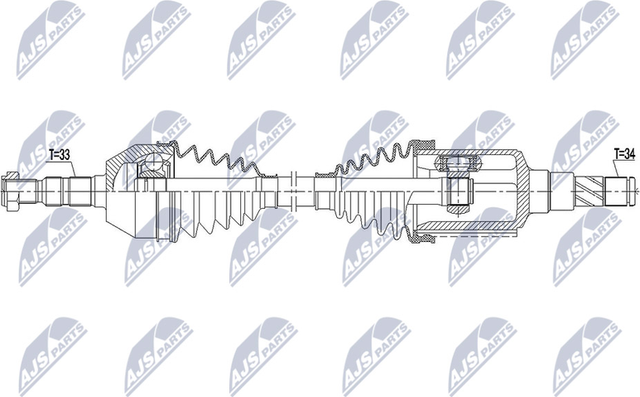 Полуось (привод в сборе, приводной вал) NTY передняя левая для Chevrolet Cruze I 2009-2015. Артикул NPW-DW-027