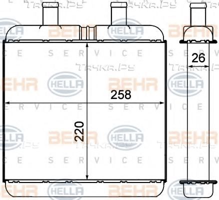 Радиатор отопителя (печки) Hella. Артикул 8FH 351 000-591