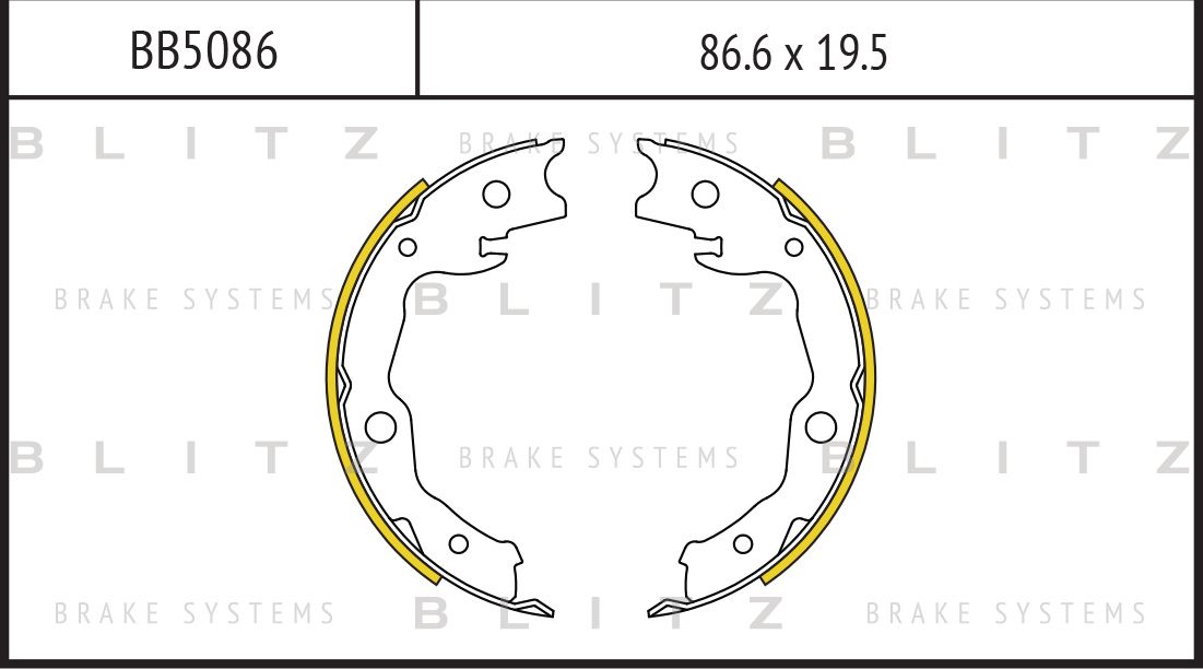 Колодки тормозные NISSAN X-TRAIL 07- барабан. (Blitz). Артикул BB5086