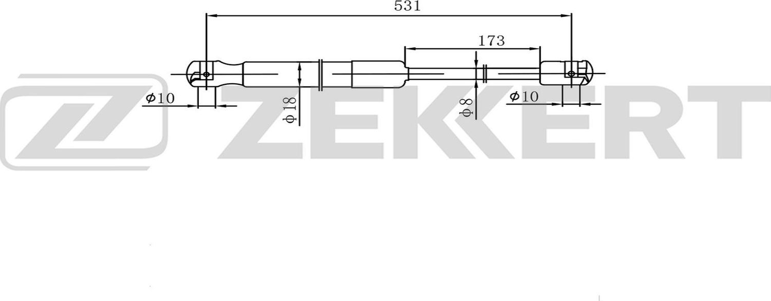 Амортизатор (упор) багажника Zekkert. Артикул GF-2601