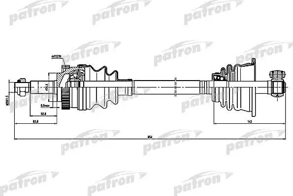 Шрус наружный (граната) Patron. Артикул PDS1601