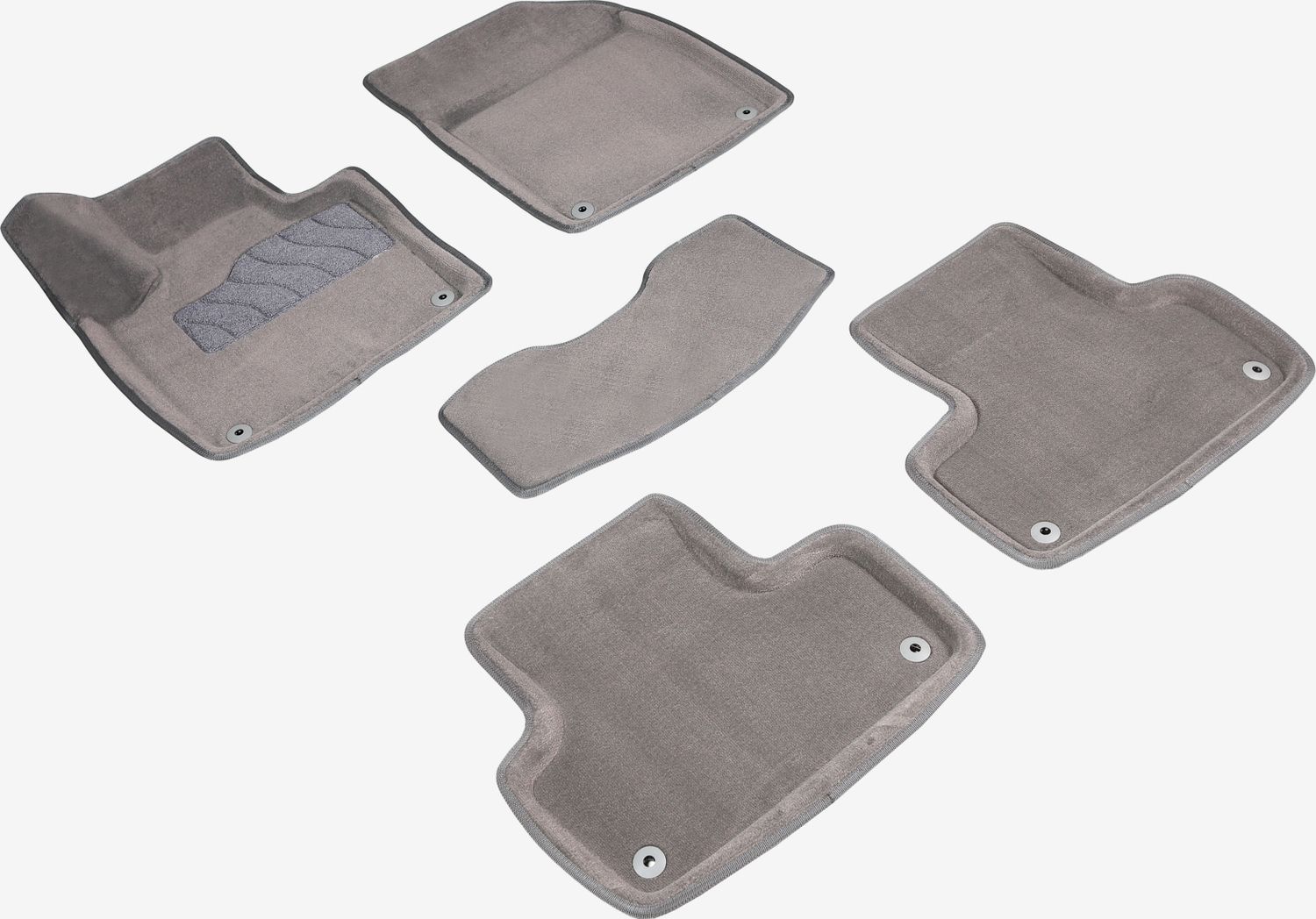 Коврики Seintex 3D ворсовые для салона Volvo XC60 II 2017-2026 СЕРЫЕ. Артикул 95044