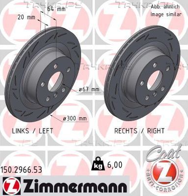 Тормозной диск Zimmermann Black Z задний для BMW 3 VII (G2x) 2018-2026. Артикул 150.2966.53
