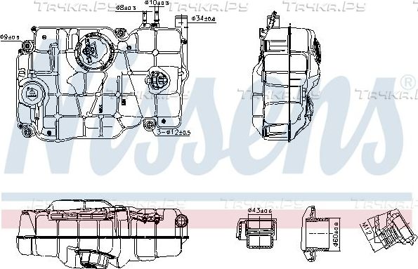 Расширительный бачок Nissens (полимерный материал) для Scania G 2017-2015. Артикул 996162