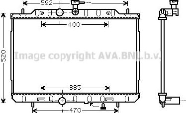 Радиатор охлаждения двигателя AVA. Артикул DN2292