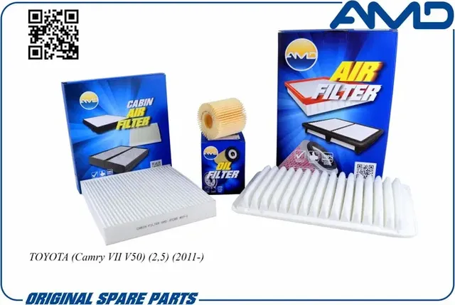 Комплект фильтров TOYOTA CAMRY V50 11- 2.5 (масл.+возд.+салон.) (AMD). Артикул AMDSETF157
