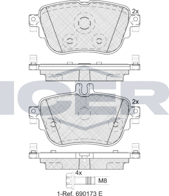 Тормозные колодки Icer. Артикул 182290