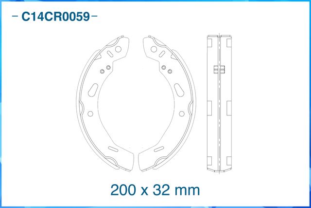 Колодки тормозные задние барабанные (Cworks). Артикул C14CR0059